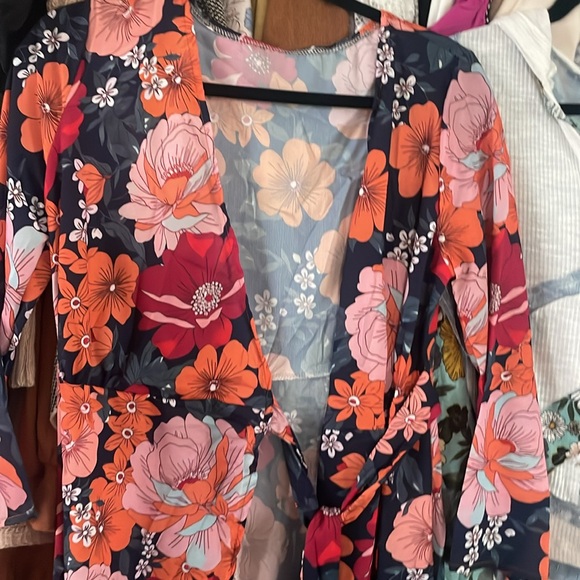 019 Ruffle hem floral print boho gypsy maxi dress - Picture 8 of 9